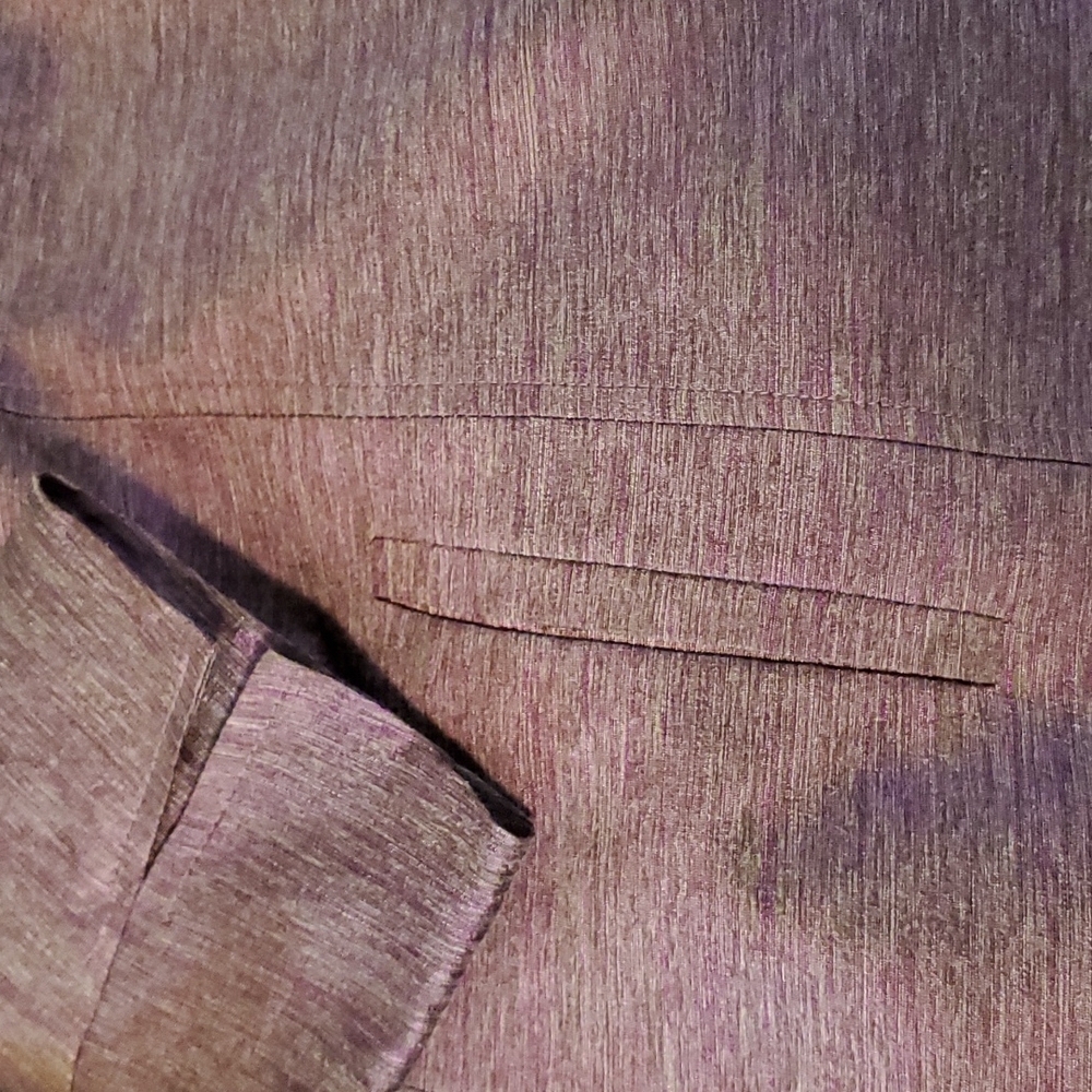 JONES NEW YORK Raspberry & Tan Silk Look Jacket - Picture 6 of 9
